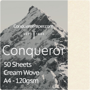 SMALL PACK - Cream, FINISH:Wove, PAPER:120gsm, SIZE:A4 210x297mm, QTY:50Sheets, WATERMARK:No